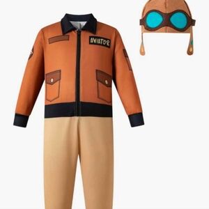 NWOT Aviator Costume Jumpsuit with Hat For Kids